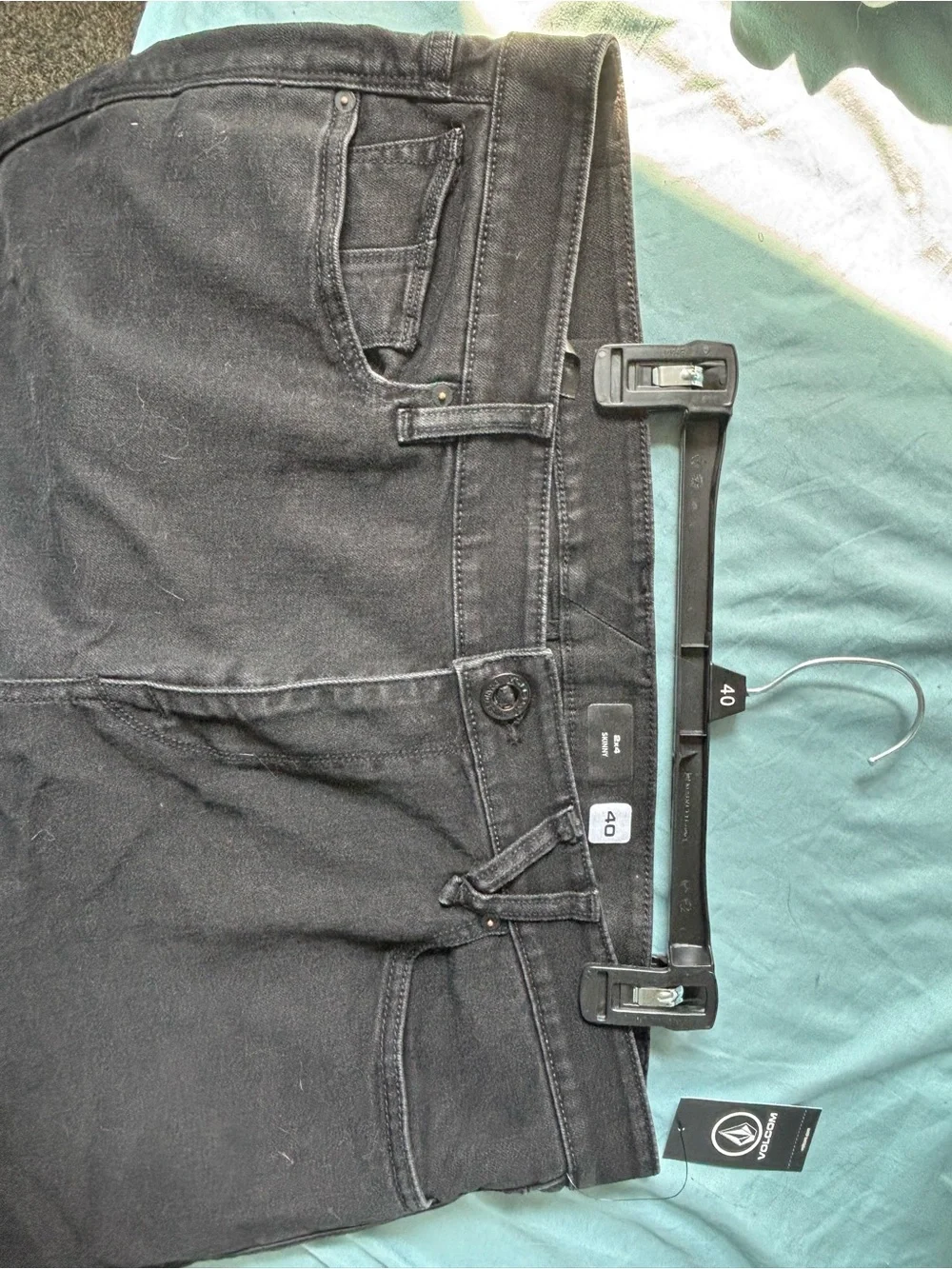 NWT Volcom Mens 2x4 Skinny Fit Jeans Black Size 40x32